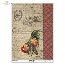  Rizspapír - Szép kakas dekorációs kellék