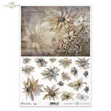  Rizspapír - Virágok, 3D-effekt dekorációs kellék