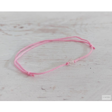 RM Rózsaszín nanocord karkötő apró fehér roppantott üveggyönggyel karkötő