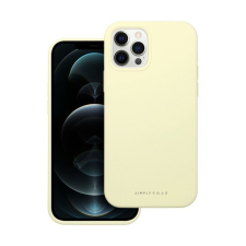 ROAR Apple iPhone 12 Pro prémium szilikon tok velúr béléssel, világossárga (5903396250354) tok és táska