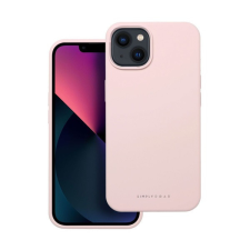ROAR Apple iPhone 13 prémium szilikon tok velúr béléssel, világos rózsaszín tok és táska