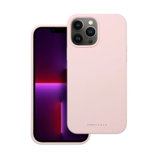ROAR Apple iPhone 13 Pro Max prémium szilikon tok velúr béléssel, világos rózsaszín tok és táska