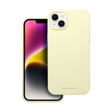 ROAR Apple iPhone 14 Plus prémium szilikon tok velúr béléssel, világossárga (5903396249709) tok és táska
