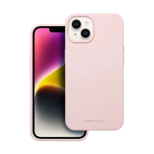 ROAR Apple iPhone 14 prémium szilikon tok velúr béléssel világos rózsaszín tok és táska
