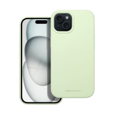 ROAR Apple iPhone 15 prémium szilikon tok velúr béléssel, világoszöld tok és táska