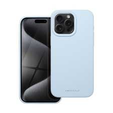 ROAR Apple iPhone 15 Pro Max prémium szilikon tok velúr béléssel, világoskék tok és táska
