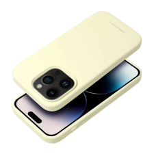 ROAR Apple iPhone 16 Pro prémium szilikon tok velúr béléssel világossárga tok és táska