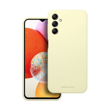 ROAR Samsung Galaxy A14 4G / A14 5G prémium szilikon tok velúr béléssel, világossárga tok és táska