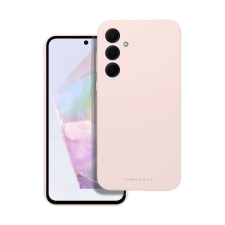 ROAR Samsung Galaxy A35 5G prémium szilikon tok velúr béléssel, világos rózsaszín tok és táska