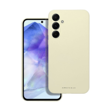 ROAR Samsung Galaxy A55 5G prémium szilikon tok velúr béléssel, világossárga tok és táska