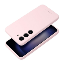 ROAR Samsung Galaxy S24 5G prémium szilikon tok velúr béléssel, világos rózsaszín tok és táska