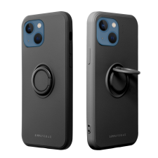ROAR Telefontok iPhone 13 - Roar Amber fekete szilikon tok, kitámasztó ujjgyűrűvel tok és táska