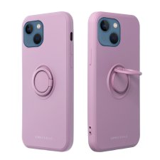 ROAR Telefontok iPhone 13 - Roar Amber lila szilikon tok, kitámasztó ujjgyűrűvel tok és táska