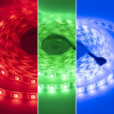 Robi 5050 RGB ledszalag, 5 méteres, színváltós, távirányítóval - 60 led/méter (HXY-1250) világítás