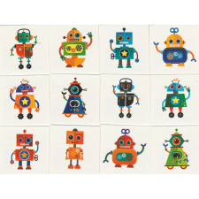 Robot ideiglenes tetoválás 12db/cs csillámtetoválás