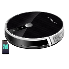  Robot porszívó, AI térkép navigáció, WiFi alkalmazás, Fekete porszívó