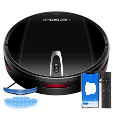  Robot porszívó, intelligens térképezés, wifi alkalmazás, Fekete porszívó