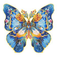 RoboTime Drevené puzzle motýľ Morpho Helena puzzle, kirakós