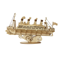 Robotime fa 3D puzzle óceánjáró gőzös puzzle, kirakós