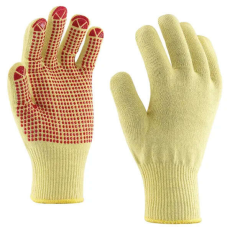 Rock Safety MAMMOTH-1T-DOT Egyszálas kötött Kevlar® kesztyű, PVC pontozással