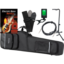 Rocktile elektromos basszusgitár Lk + kiegészítők Szett kezdő tartozékkészlet könnyű tokkal basszusgitár kiegészítő