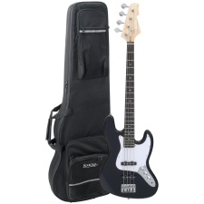 Rocktile Fatboy Ii Elektromos basszusgitár Fekete Lk Szett Könnyű Caserel gitár és basszusgitár