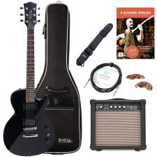 Rocktile Lp-100 Sb Elektromos Gitár Fekete Kezdő Set gitár és basszusgitár