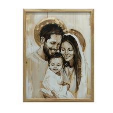 Rodzina Boża - Uśmiech Jezusa, 70x100 cm, bez ramy, płótno premium na blejtramie grafika, keretezett kép