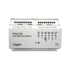 Roger PR411DR 35 mm-es DIN sínre szerelhető beléptetésvezérlő, egy átjáró kétirányú vezérlése, önálló vagy hálózatos működés biztonságtechnikai eszköz