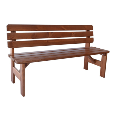Rojaplast Viking fenyőfából készült lakkozott kerti pad 150 cm - barna kerti bútor