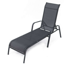 Rojaplast ZWC-52 fémből készült állítható kerti nyugágy, 194 cm - fekete () kerti bútor