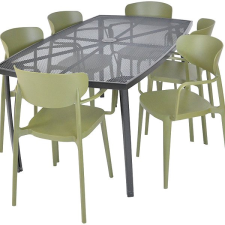 Rojaplast ZWMT-24 kerti asztal 1 + 6 kerti szék szett, MARE ARMCHAIR kerti bútor