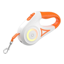 Rojeco Dog Automatic Leash LED 5 m (white and orange) nyakörv, póráz, hám kutyáknak