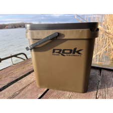  Rok Fishing Performance - GreenBrown Square Bucket 17 literes vödör + tető horgászkiegészítő