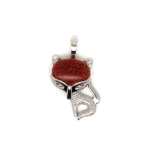 Róka medál fémmel goldstone vörös 2x3cm medál