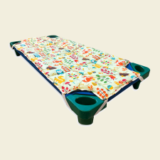  Rókás zöld steppelt derékalj óvodai fektetőre lakástextília