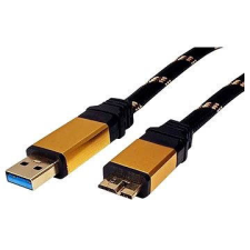 ROLINE Arany ROLINE USB 3.0 SuperSpeed ??USB 3.0 A (M) -&amp;gt, micro USB 3.0 B (M), 0,8 m - fekete / arany kábel és adapter
