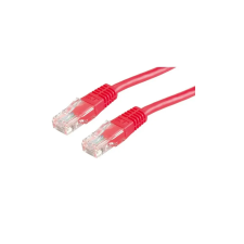 ROLINE Kábel UTP CAT5e, 0,5m, ROLINE piros kábel és adapter