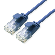 ROLINE Kábel UTP CAT6a LSOH, Slim, kihúzásgátló,   0,5m, kék kábel és adapter
