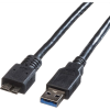 ROLINE USB kábel USB 3.2 Gen1 (USB 3.0 / USB 3.1 Gen1) USB-A dugó, USB mikro B dugó 3.00 m Fekete Árnyékolt 11.02.8877 (JAB-2198245)