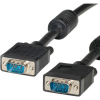 ROLINE VGA Csatlakozókábel VGA 15 pólusú dugó, VGA 15 pólusú dugó 2.00 m Fekete 11.04.5252 reteszelhető VGA kábel (11.04.5252)