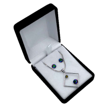 Rombusz- Swarovski kristályos nemesacél ékszerszett ékszer szett