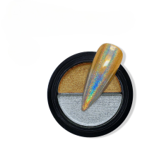 Roniki 2 színű mirror chrome pigment - 08 körömdíszítő