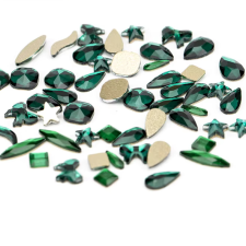 Roniki csiszolt formakő mix - green zircon - 100db körömdíszítő