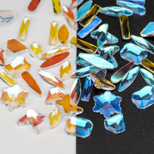 Roniki csiszolt formakő mix - transparent aurora - 100db körömdíszítő