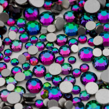 Roniki csiszolt strasszkő mix - SS4-SS20 - green flare körömdíszítő