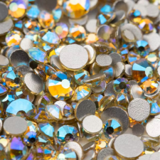 Roniki csiszolt strasszkő mix - SS4-SS20 - jonquil AB körömdíszítő