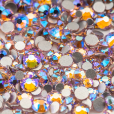 Roniki csiszolt strasszkő mix - SS4-SS20 - light rose AB körömdíszítő