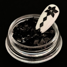 Roniki fém körömdíszítő rombusz - fekete körömdíszítő