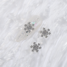 Roniki fém körömékszer - hópihe charm - 10db körömdíszítő